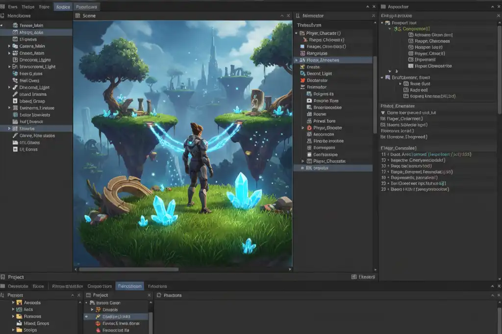 Unity game engine interface